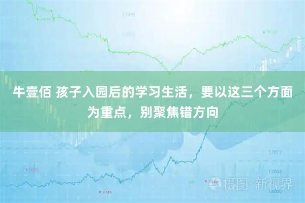 牛壹佰 孩子入园后的学习生活，要以这三个方面为重点，别聚焦错方向